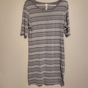 LuLaRoe Black and Gray Julia Large Dress